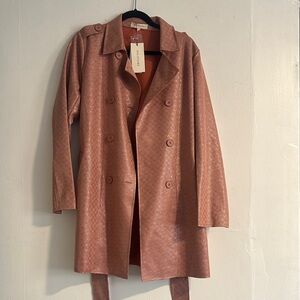 Pink Metallic Trench Coat